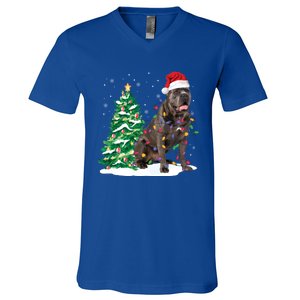 Cane Corso Christmas Tree Lights Santa Dog Xmas Funny Gift Boys Gift V-Neck T-Shirt