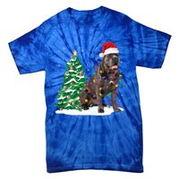 Cane Corso Christmas Tree Lights Santa Dog Xmas Funny Gift Boys Gift Tie-Dye T-Shirt