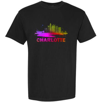 Colorful Charlotte Cityscape Souvenir Charlotte Skyline Garment-Dyed Heavyweight T-Shirt