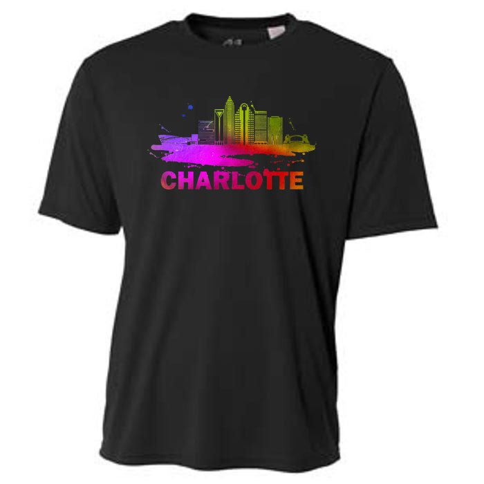 Colorful Charlotte Cityscape Souvenir Charlotte Skyline Cooling Performance Crew T-Shirt