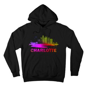 Colorful Charlotte Cityscape Souvenir Charlotte Skyline Hoodie