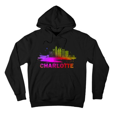 Colorful Charlotte Cityscape Souvenir Charlotte Skyline Hoodie