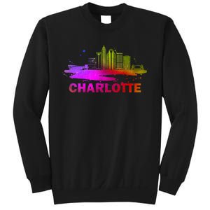 Colorful Charlotte Cityscape Souvenir Charlotte Skyline Sweatshirt