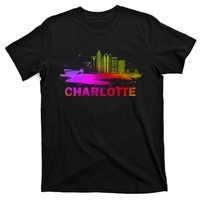 Colorful Charlotte Cityscape Souvenir Charlotte Skyline T-Shirt