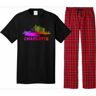 Colorful Charlotte Cityscape Souvenir Charlotte Skyline Pajama Set