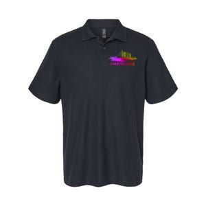 Colorful Charlotte Cityscape Souvenir Charlotte Skyline Softstyle Adult Sport Polo