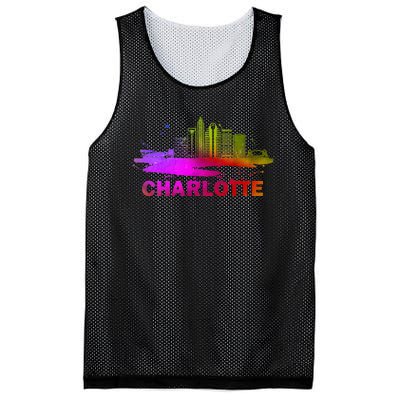 Colorful Charlotte Cityscape Souvenir Charlotte Skyline Mesh Reversible Basketball Jersey Tank