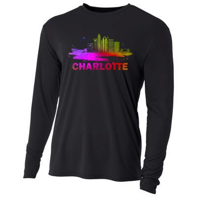 Colorful Charlotte Cityscape Souvenir Charlotte Skyline Cooling Performance Long Sleeve Crew