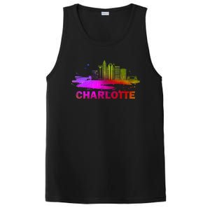 Colorful Charlotte Cityscape Souvenir Charlotte Skyline PosiCharge Competitor Tank