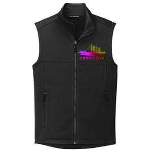 Colorful Charlotte Cityscape Souvenir Charlotte Skyline Collective Smooth Fleece Vest