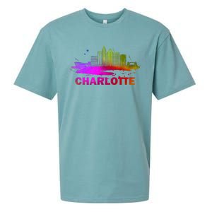 Colorful Charlotte Cityscape Souvenir Charlotte Skyline Sueded Cloud Jersey T-Shirt