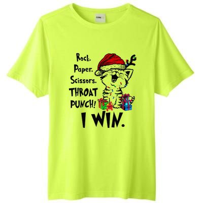 Cute Cat Christmas Rock Paper Scissors Throat Punch I Win Tall Fusion ChromaSoft Performance T-Shirt