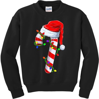 Candy Cane Crew Christmas Lights Family Matching Xmas Kids Sweatshirt