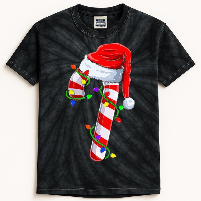 Candy Cane Crew Christmas Lights Family Matching Xmas Kids Tie-Dye T-Shirt