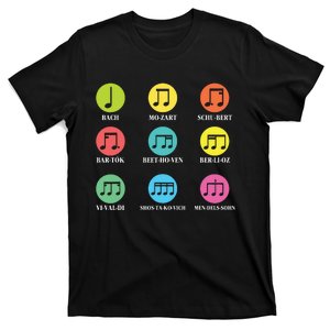 Classic Composers Classical Music Musical Notes T-Shirt