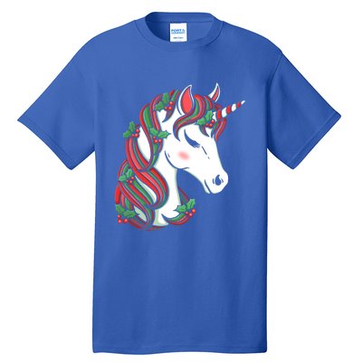 Cute Candy Cane Unicorn Christmas Matching Top Gift Tall T-Shirt