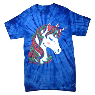 Cute Candy Cane Unicorn Christmas Matching Top Gift Tie-Dye T-Shirt