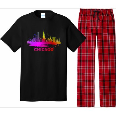 Colorful Chicago Cityscape Souvenir Chicago Skyline Pajama Set