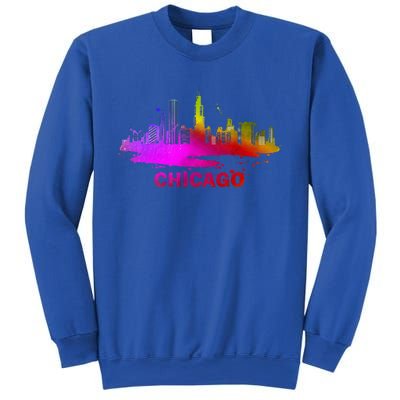 Colorful Chicago Cityscape Souvenir Chicago Skyline Sweatshirt