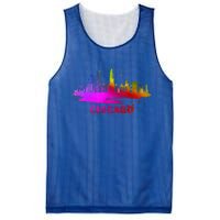 Colorful Chicago Cityscape Souvenir Chicago Skyline Mesh Reversible Basketball Jersey Tank