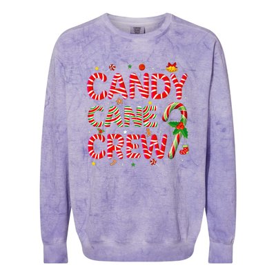 Candy Cane Crew Funny Christmas Candy Lover Xmas Pajamas Colorblast Crewneck Sweatshirt