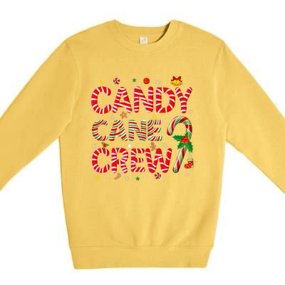 Candy Cane Crew Funny Christmas Candy Lover Xmas Pajamas Premium Crewneck Sweatshirt