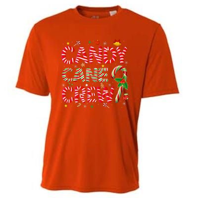 Candy Cane Crew Funny Christmas Candy Lover Xmas Pajamas Cooling Performance Crew T-Shirt