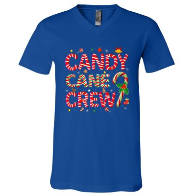 Candy Cane Crew Funny Christmas Candy Lover Xmas Pajamas V-Neck T-Shirt