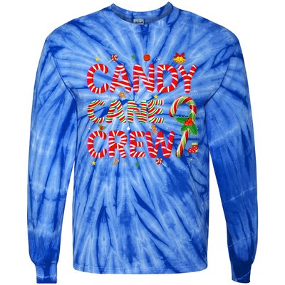 Candy Cane Crew Funny Christmas Candy Lover Xmas Pajamas Tie-Dye Long Sleeve Shirt