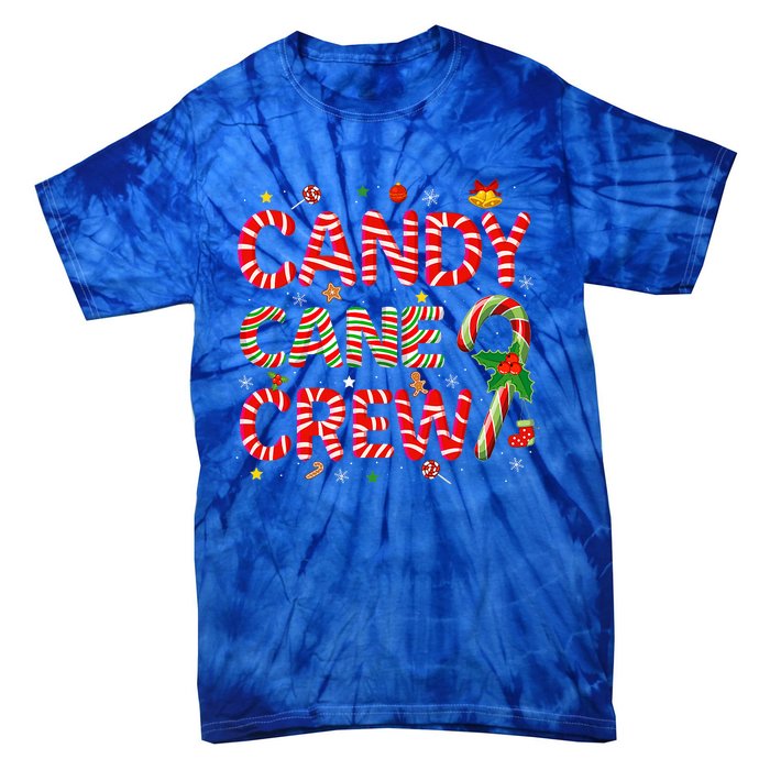 Candy Cane Crew Funny Christmas Candy Lover Xmas Pajamas Tie-Dye T-Shirt