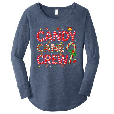 Candy Cane Crew Funny Christmas Candy Lover Xmas Pajamas Women's Perfect Tri Tunic Long Sleeve Shirt