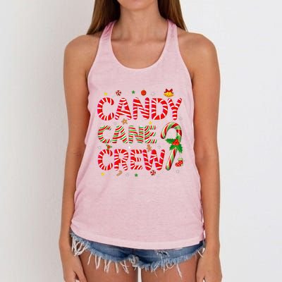 Candy Cane Crew Funny Christmas Candy Lover Xmas Pajamas Women's Knotted Racerback Tank