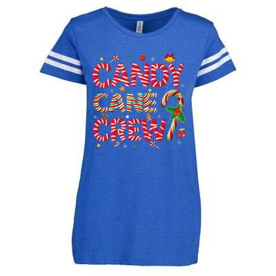 Candy Cane Crew Funny Christmas Candy Lover Xmas Pajamas Enza Ladies Jersey Football T-Shirt