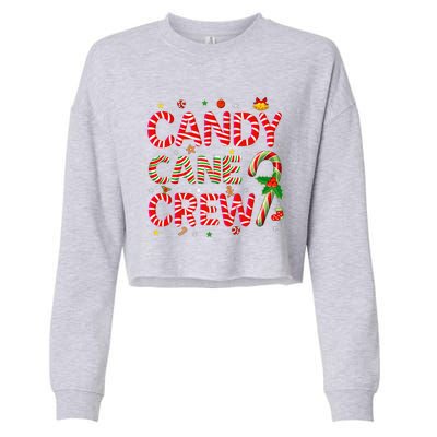 Candy Cane Crew Funny Christmas Candy Lover Xmas Pajamas Cropped Pullover Crew