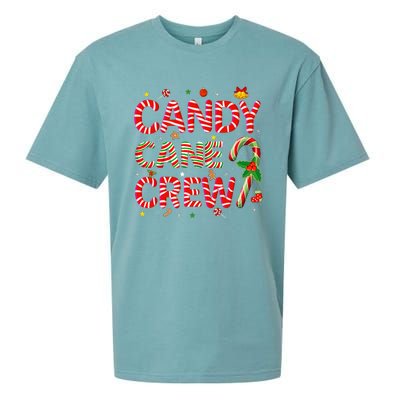 Candy Cane Crew Funny Christmas Candy Lover Xmas Pajamas Sueded Cloud Jersey T-Shirt