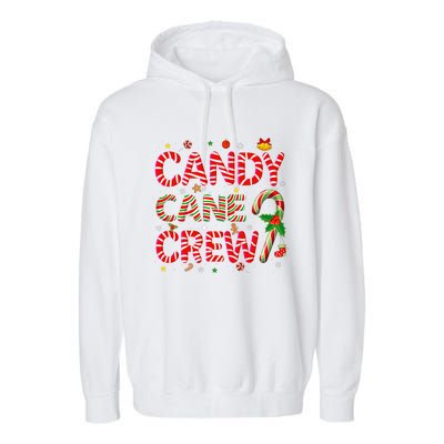 Candy Cane Crew Funny Christmas Candy Lover Xmas Pajamas Garment-Dyed Fleece Hoodie