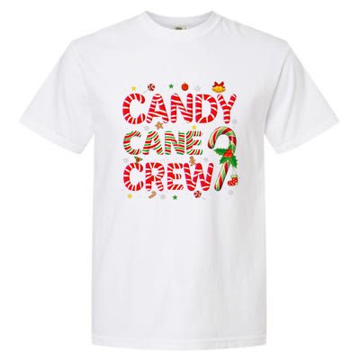 Candy Cane Crew Funny Christmas Candy Lover Xmas Pajamas Garment-Dyed Heavyweight T-Shirt