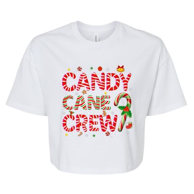 Candy Cane Crew Funny Christmas Candy Lover Xmas Pajamas Bella+Canvas Jersey Crop Tee