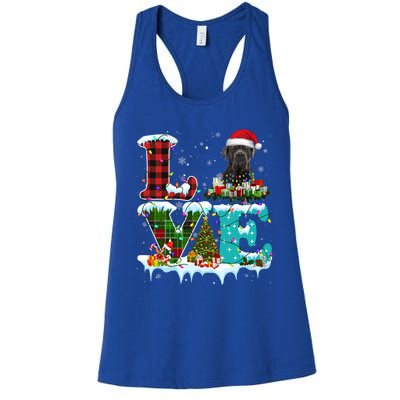 Cane Corso Christmas Tree Lights Santa Dog Xmas Gift Women's Racerback Tank