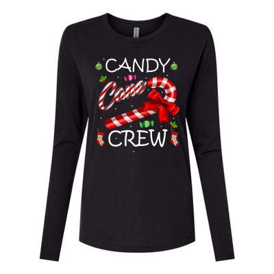 Candy Cane Crew Womens Cotton Relaxed Long Sleeve T-Shirt