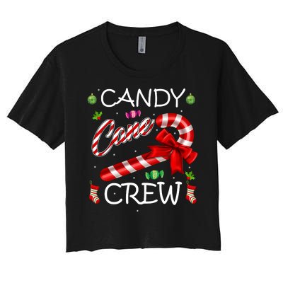 Candy Cane Crew Women's Crop Top Tee