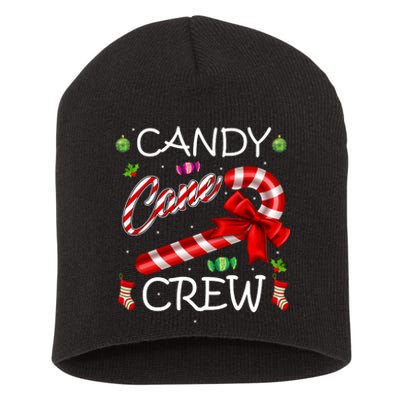 Candy Cane Crew Short Acrylic Beanie