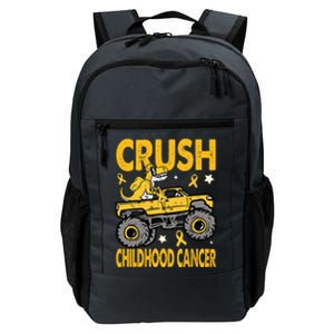 Crush Childhood Cancer Awareness Monster Truck Dinosaur Daily Commute Backpack