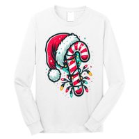 Candy Cane Crew Christmas Lights Family Matching Xmas Long Sleeve Shirt