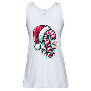 Candy Cane Crew Christmas Lights Family Matching Xmas Ladies Essential Flowy Tank