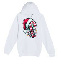 Candy Cane Crew Christmas Lights Family Matching Xmas Premium Pullover Hoodie