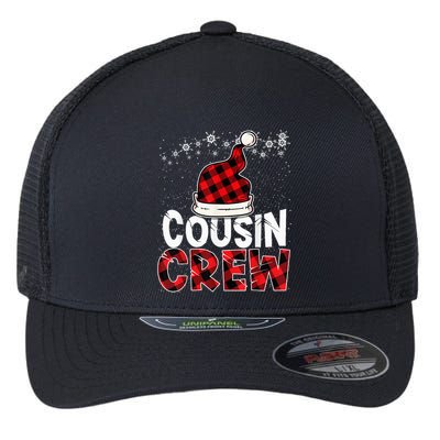 Christmas Cousin Crew Buffalo red plaid Pajamas Family Xmas Flexfit Unipanel Trucker Cap