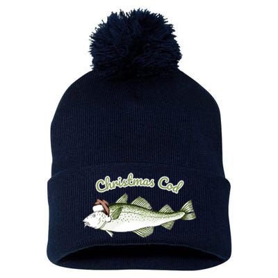 Christmas Cod Pom Pom 12in Knit Beanie