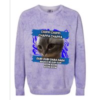 Chippi Chippi Chappa Chappa Dancing Cat Meme Colorblast Crewneck Sweatshirt