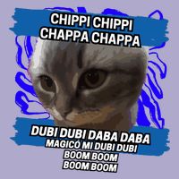 Chippi Chippi Chappa Chappa Dancing Cat Meme Colorblast Crewneck Sweatshirt